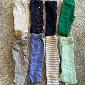8 pairs of 0-3 / 3 months pants baby